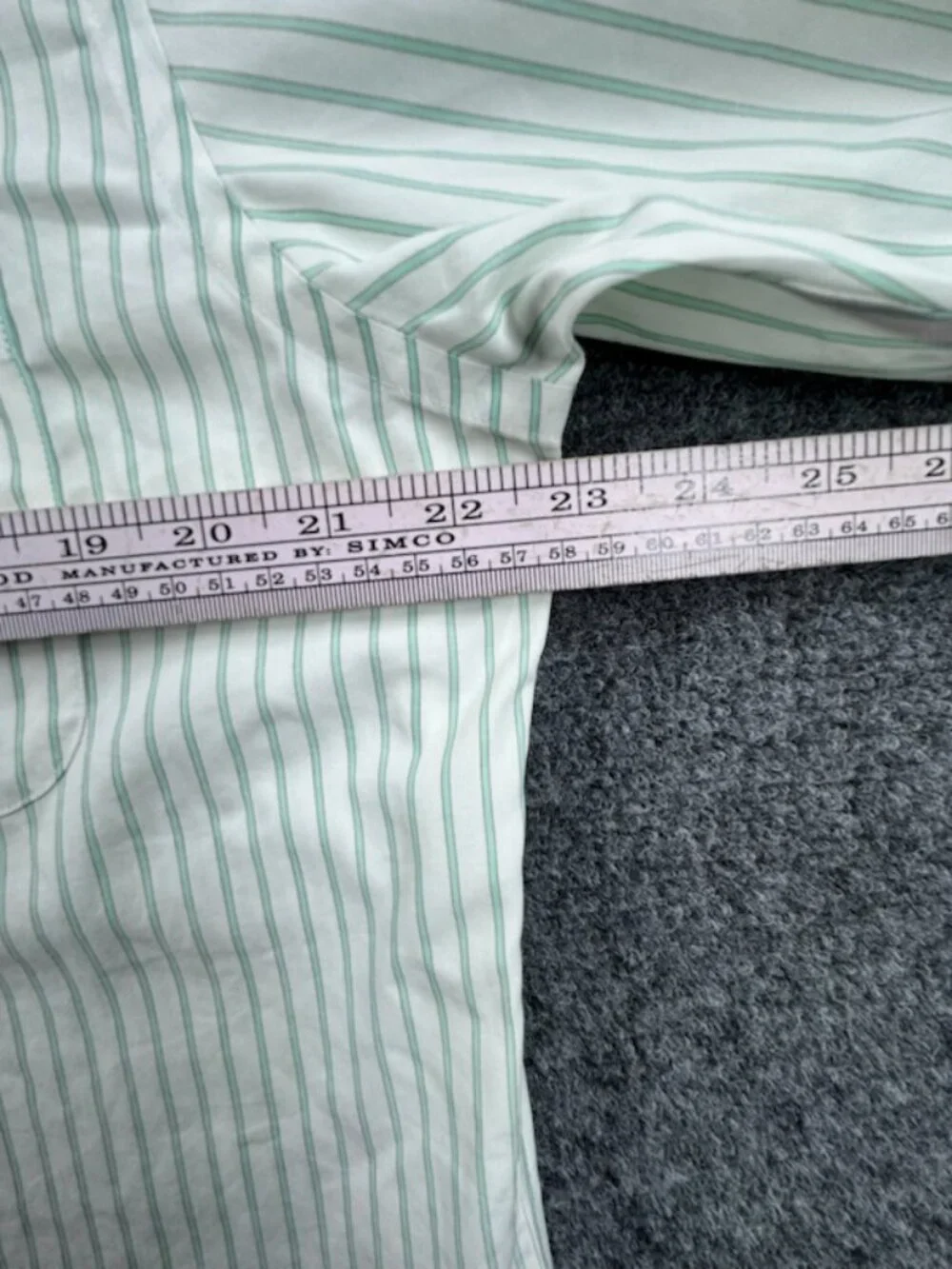 Brooks Brothers White Green 16 33 Slim Cotton Non-Iron Striped Button-Down Men